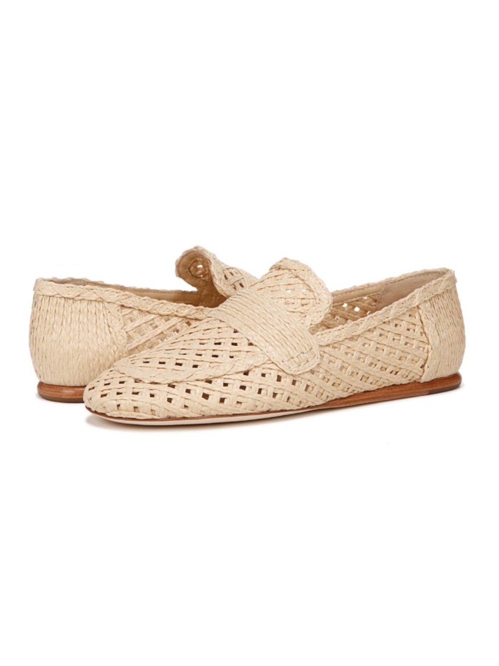 VINCE DAVIS RAFFIA LOAFER SHOES IN CREAM NATURAL 5.5 W BOX